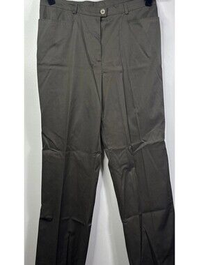 Basler Straight Leg Dress Pant Dark Olive Green Womens 42 Tailored Quiet Luxury